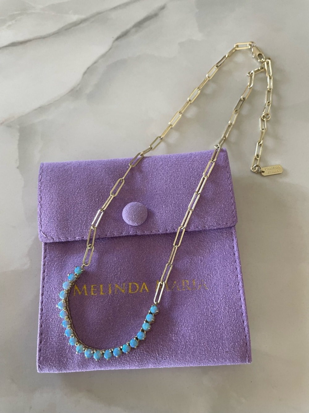 Melinda Maria Gold “Not Your Basic Samantha Tennis Necklace” - Picture 6 of 7
